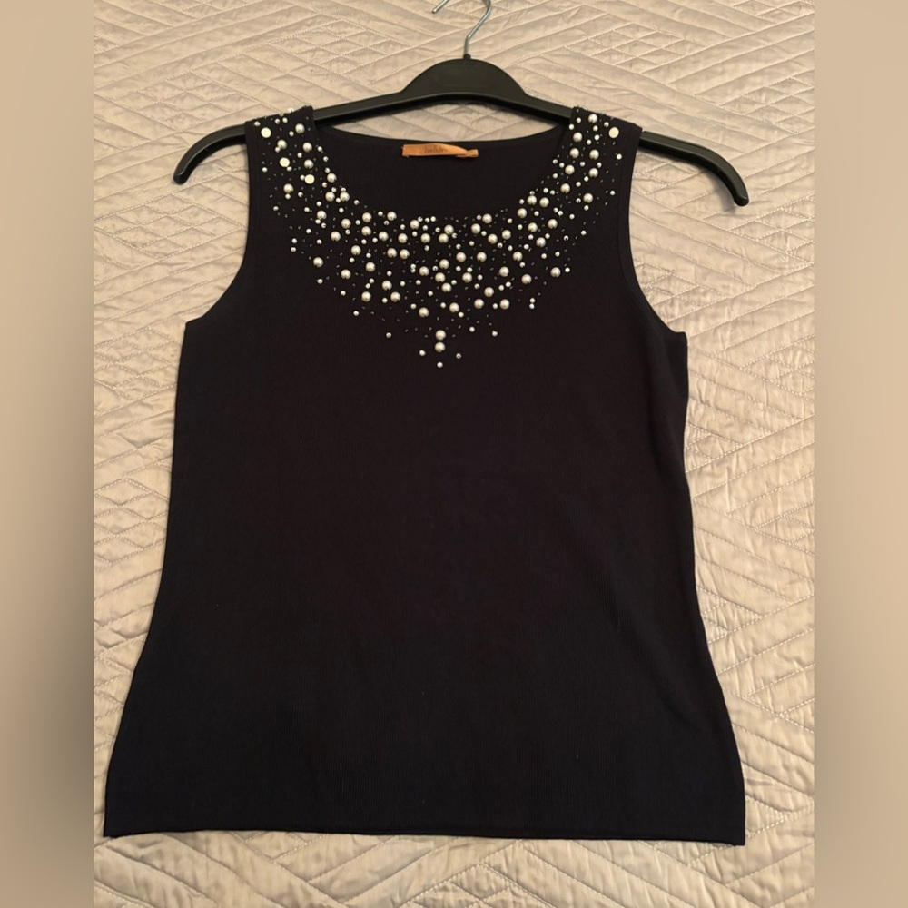 Black and Pearl Tank - size L
